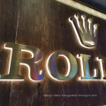 High quality 3d blush stainless steel led logo sign backlit letter advertising outdoor sign led lighting design letter